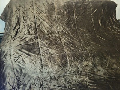 Juego de 3 piezas edredón de cama y almohada tamaño queen 100 % poliéster marrón chocolate Foto 1 de 4