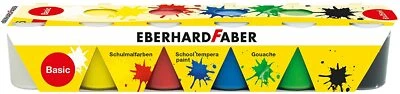 Eberhard Faber 575509 - Schulmalfarben Tempera, 6 x 25 ml Näpfchen Malfarben