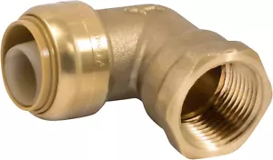 Gomito Adattatore Femmina 3/4 Pollici X 3/4 Pollici 90 Gradi, Spingere per Collegare Ottone Plumbi - Foto 1 di 5