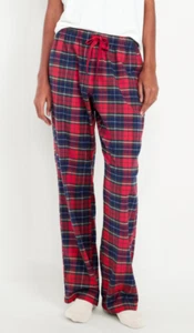 Pantaloni pigiama donna Old Navy Mid-Rise flanella rosso verde navy tartan M nuovi con scatola - Foto 1 di 3