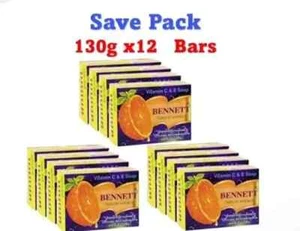 12x 130g BENNETT Soap Vitamin C&E Soap Natural Extracts Skin Glow Deodorize Body - Picture 1 of 13