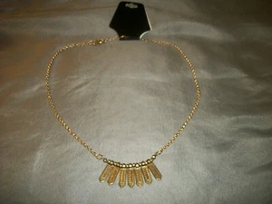 Nuevo collar para mujer 20"" tono dorado metal 7 flechas en forma de metal 7/8"" largo - Imagen 1 de 2