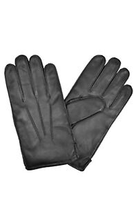 Brooks Brothers Men's Black Genuine Leather Thinsulate Gloves Sz Medium M 8109-5