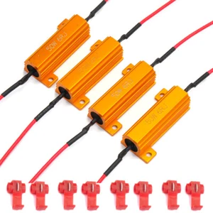 4x 50W 6 ohm Load Resistor For Fix LED Bulb Fast Hyper Flash Turn Signal Blinker - Picture 1 of 6