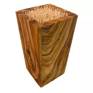 Messerblock ohne Messer Oliven Holz Designer Block für Messer Schere Holzblock - Bild 1 von 5