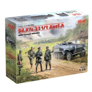 Ausf.a con fanteria tedesca Sd.kfz.251/1 ICM 35103 kit modellino plastica scala 1/35 - Foto 1 di 19