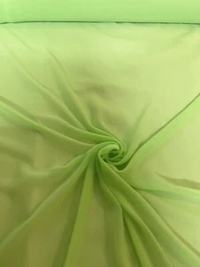 1 mtr lime green soft chiffon dress fabric..45” wide (114cm) C - Picture 1 of 3
