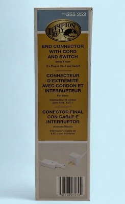 Hampton Bay 555 252 White End Connector with 15 ft Cord and Switch NEW - Image 1 of 4
