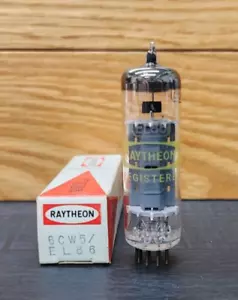 1- Raytheon 6CW5 EL86 Vacuum Tube NOS/NIB Tested Gray Plate - Picture 1 of 2