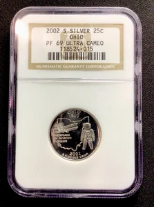 2002 S Silver Washington Quarter Ohio NGC PF 69 Ultra Cameo! ENN Coins - Picture 1 of 2