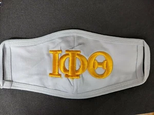 Iota Phi Theta Face Mask Cover White Iota Polyester Fraternity Face Mask - Picture 1 of 1
