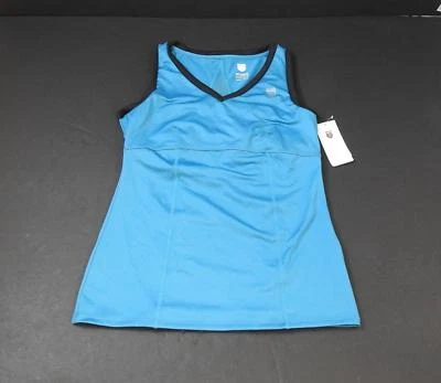 New K-Swiss Blue Black Trim V Neck Tank Sleeveless Shirt UV Protect Small GD34 - Image 1 of 4