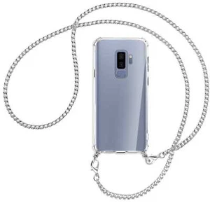 Catena per Samsung Galaxy S9+ S9 Plus catena metallo col. argento Cover Custodia - Foto 1 di 2