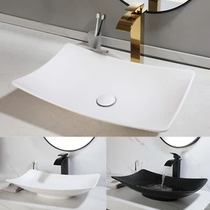 Rubinetto miscelatore lavabo vasca bagno 22 pollici resina pietra bianca nera - Foto 1 di 25