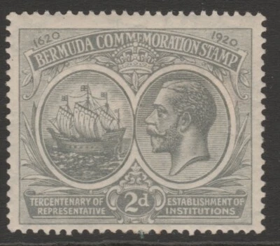 Bermudas sg61 COMO NUEVAS 1920 Tercentenario 2d Gris Foto 1 de 2