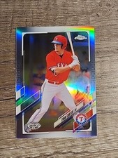 /99 2021 1st TOPPS CHROME REFRACTOR SP Evan Carter Rookie Card 🔥 Texas Rangers