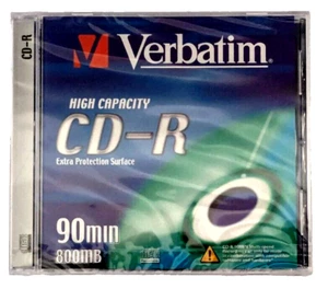 Verbatim CD-R 90 Mins 80OMB  High Capacity Digital Blank CDR Recordable Disc NEW - Picture 1 of 6