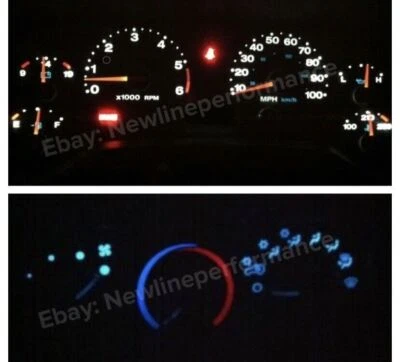White Cluster / Aqua Climate Control LED Bulb Kit For Jeep Wrangler TJ 1999-2006 Foto 1 de 2