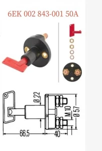 Interruptor principal batería de alimentación HELLA 1 PIEZA 6EK 002 843-001 50A - Imagen 1 de 1