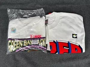 T1 Pair 90s Green Bay Packers Super Bowl NFL T-Shirts - XXXI Large XXXII X-large - Picture 1 of 12