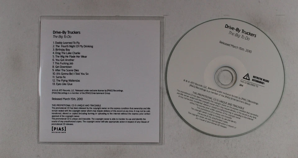 Drive-By Truckers The Big To Do UK ADV CDR 2010 Numbered! Southern Rock - Bild 1 von 1