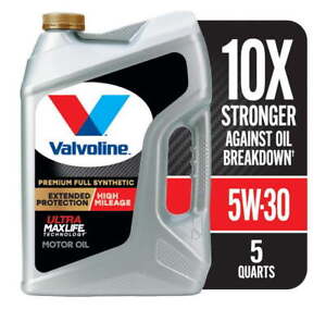 Valvoline Full Synthetic Extended Protection High Mileage 5W-30 Motor Oil, 5QT
