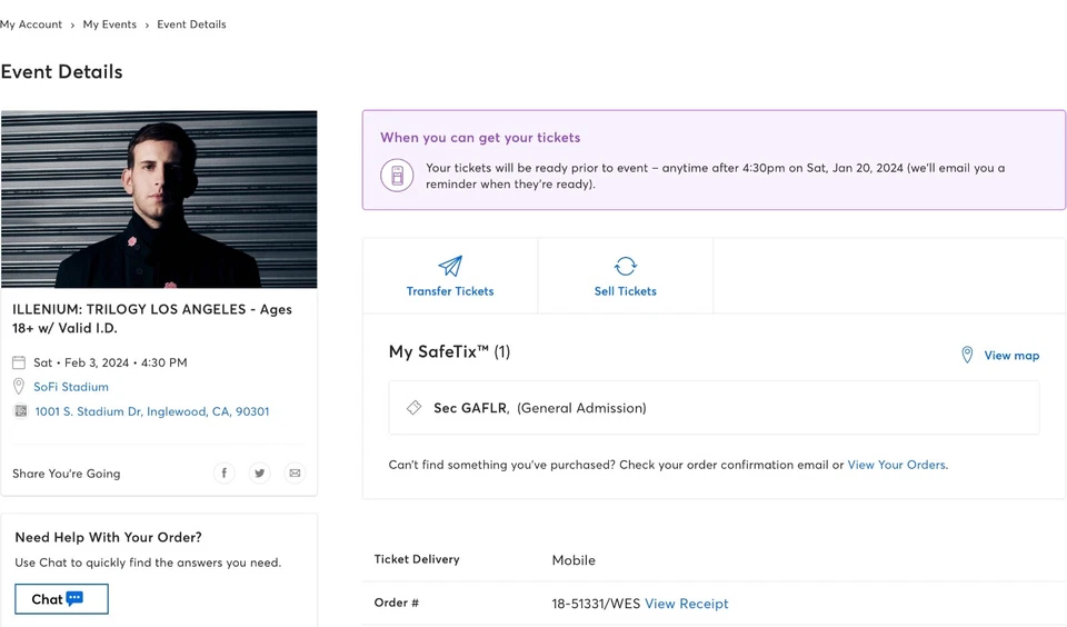 1 Illenium GA Floor Ticket - June 17, 2023 in Denver. CO - Image 1 of 1