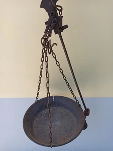 ANTICA BILANCIA PESA STADERA FERRO BATTUTO ROMANO IN FERRO BATTUTO 15 KG.  - Foto 1 di 4