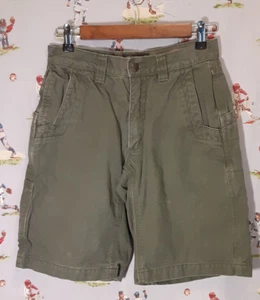 ๐ MOUNTAIN KHAKIS Green Canvas ALPINE UTILITY SHORTS Outdoor Hiking Mens 28x10 - Picture 1 of 15