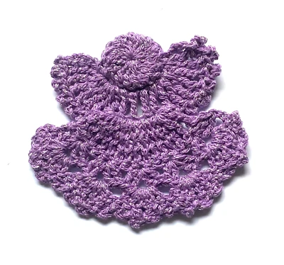 3 Ángel de Navidad púrpura hecho a mano - Diseño único decoraciones de ganchillo navideño  Foto 1 de 4