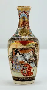 Miniatur japanische Satsuma Porzellan Schrank Vase - signiert, Meiji Ära - Bild 1 von 8