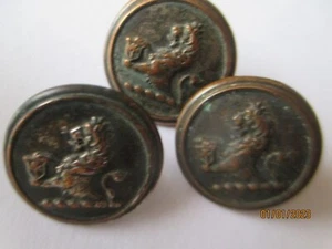 3 X ANTIKE BRONZE LACKIERUNG KNÖPFE LÖWENHALTER SCHILD ABGEBILDET (17 mm) - Bild 1 von 5