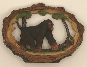 Vintage Holzimitat geschnitzt Harz ausgeschnitten Orang-Utan Gorilla Wandern - Bild 1 von 4