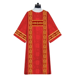 Liturgical Dalmatic Featuring IHS Motif and Detailed Embroidered Orphrey - Picture 1 of 16