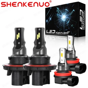 LED Headlights Combo H13 High/Low Beam+H11 Fog Light Replace Bulb Kit 4Pcs - Picture 1 of 11