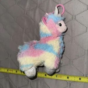 Muñeca de Peluche Pequeña Rosa Azul Beige Amarillo Llama - Imagen 1 de 2