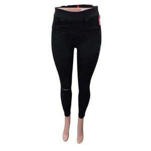 Spanx Distressed Skinny Jeans Women's Size Small Black Stretch Slimming Shaping - Picture 1 of 10