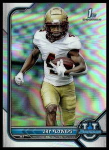 Zay Flowers 2022 Bowman University #26 1st Prospect RC Chrome Refractor - Picture 1 of 2