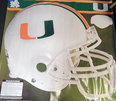 Casco "FATHEAD" de Huracanes de la Universidad de Miami Foto 1 de 4