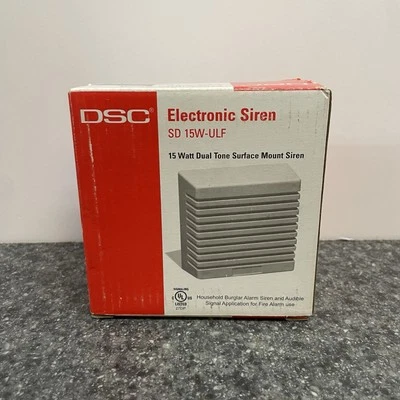 DSC SD 15W-ULF 15 Watt Dual Tone Surface Mount Household Burglar Alarm Siren New - Image 1 of 3