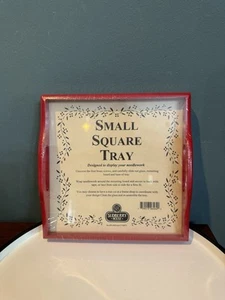 Sudberry House massives Hartholz rot Serviertablett Display Nadelspitze Griffe Glas - Bild 1 von 4