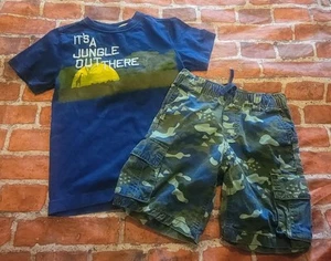 Gymboree Boys Set Summer Sz 5 Guc Jungle Camo - Picture 1 of 1