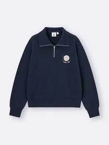 GU Kirby Half-Zip Sweatshirt Pullover NAVY Japan Pre-order Mid-September - Picture 1 of 5