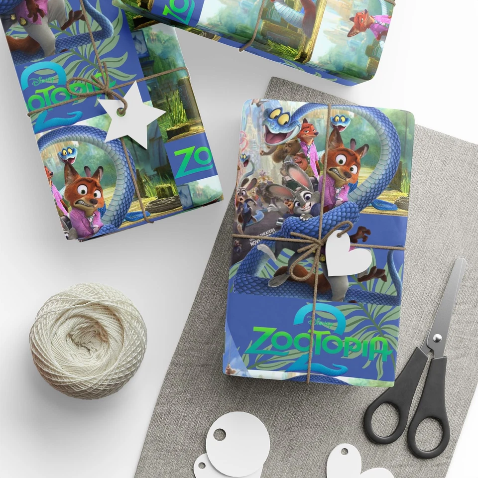 CCCRAFTOPIANJ Zootopia Wrapping Paper Roll – Kids Birthday & Holiday Gift Wrap