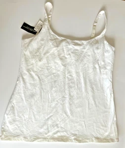 New York & Company Bodyshaper Trägertop, cremefarbene Baumwollmischung, Größe L, neu - Bild 1 von 6