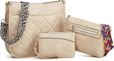 Conjunto de 3 bolsos cruzados para mujer Hobo Bolso de mano Correa ajustable Bolso de hombro Foto 1 de 4