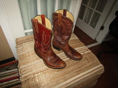 Винтажные ковбойские сапоги вестерн Rios Of Mercedes классические коричневые страусиная нога мужские 9,5 D - Изображение 1 из 4