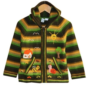 Cárdigan de alpaca talla 92*98, verde, marrón, animales, lana de alpaca inca Perú Cuzco - Imagen 1 de 2