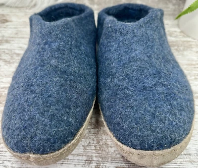 Zapatillas sin cordones Glerups B0100 suela de cuero de lana zapatos para mujer EU 42 (US 11) azul Foto 1 de 4