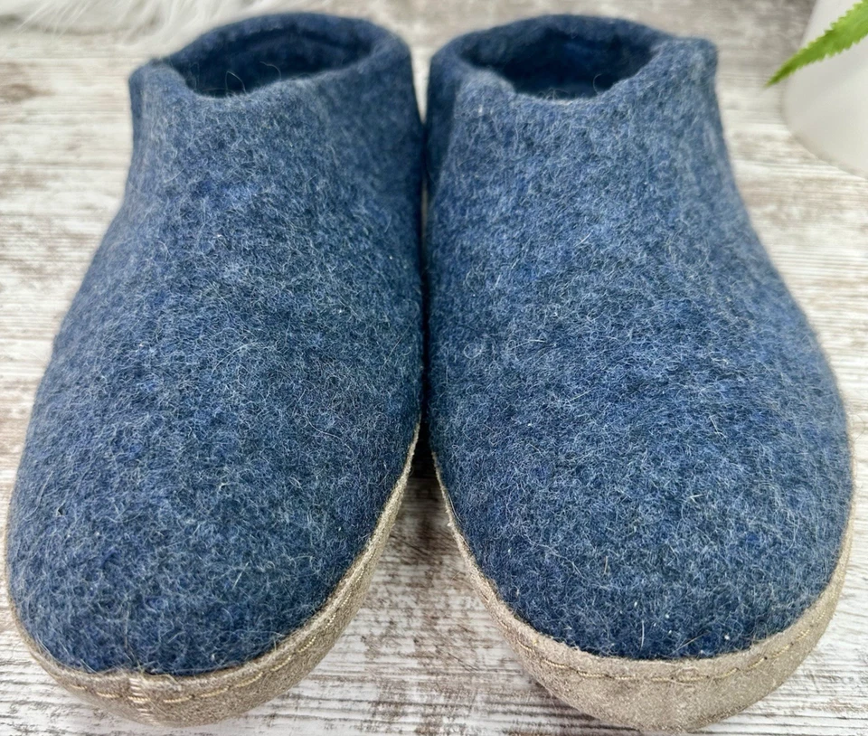 Zapatillas sin cordones Glerups B0100 suela de cuero de lana zapatos para mujer EU 42 (US 11) azul Foto 1 de 4